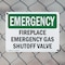 Signmission Fireplace Gas Shutoff Valve Emergency Sign, Plastic, 10in W x 7in L, 2PK OS-2PACK-EM-P-710-L-10365 - alternate 4